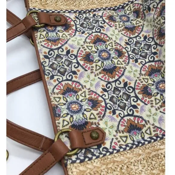 Sakroots Meadow Straw Boho Tote Bag for Women - Picture 7 of 10